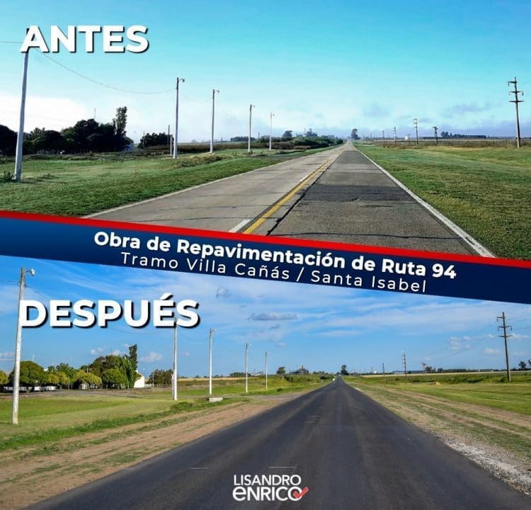 Enrico: Para antes de fin de año estará concluído el tramo más crítico de repavimentación de la Ruta 94