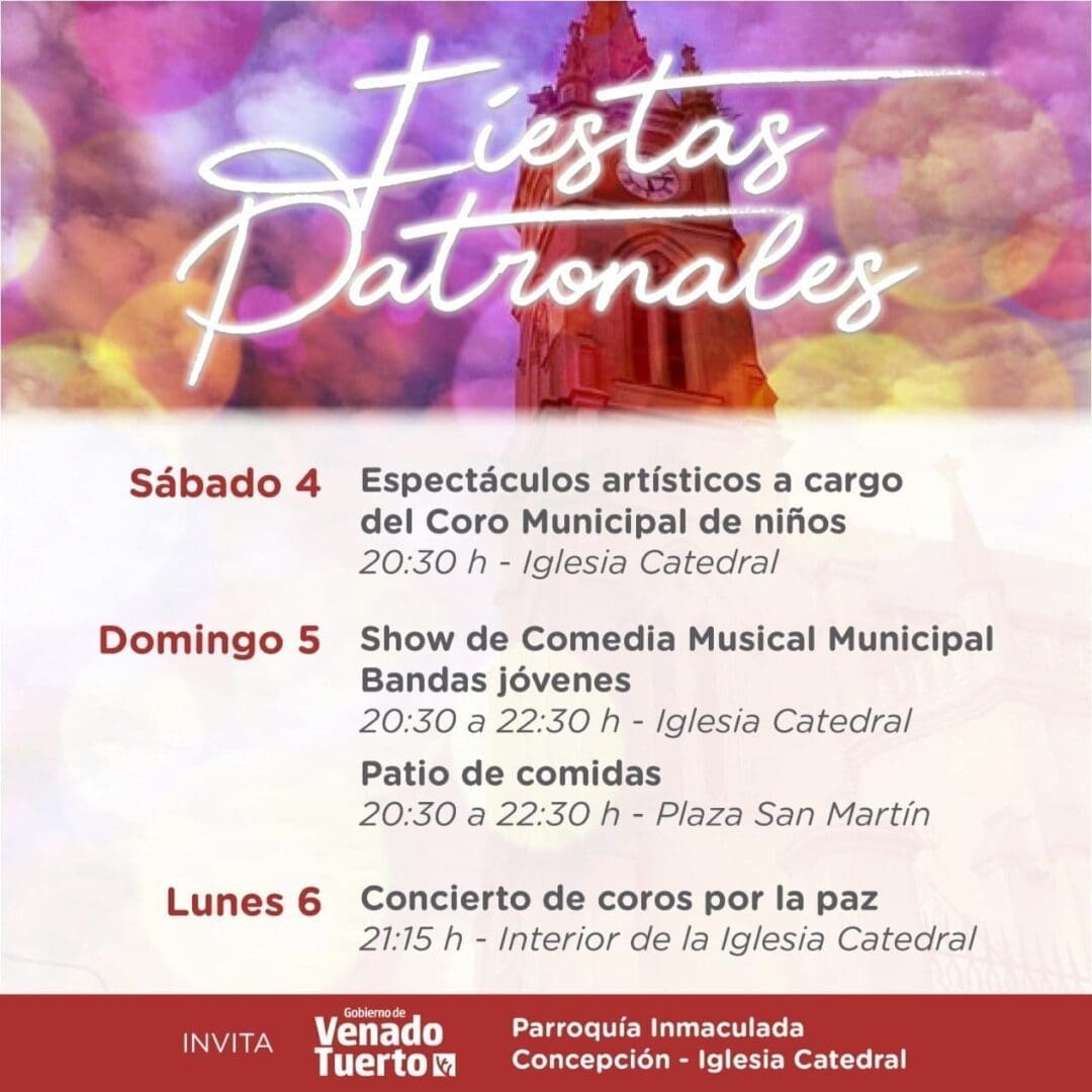 Venado Tuerto: Fiestas Patronales 2021 para celebrar a María Madre con espectáculos y feria de emprendedores
