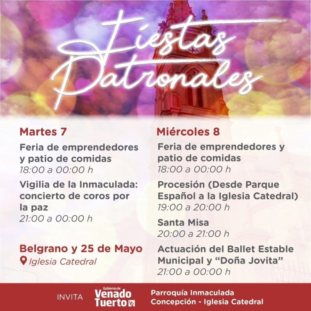 Venado Tuerto: Fiestas Patronales 2021 para celebrar a María Madre con espectáculos y feria de emprendedores