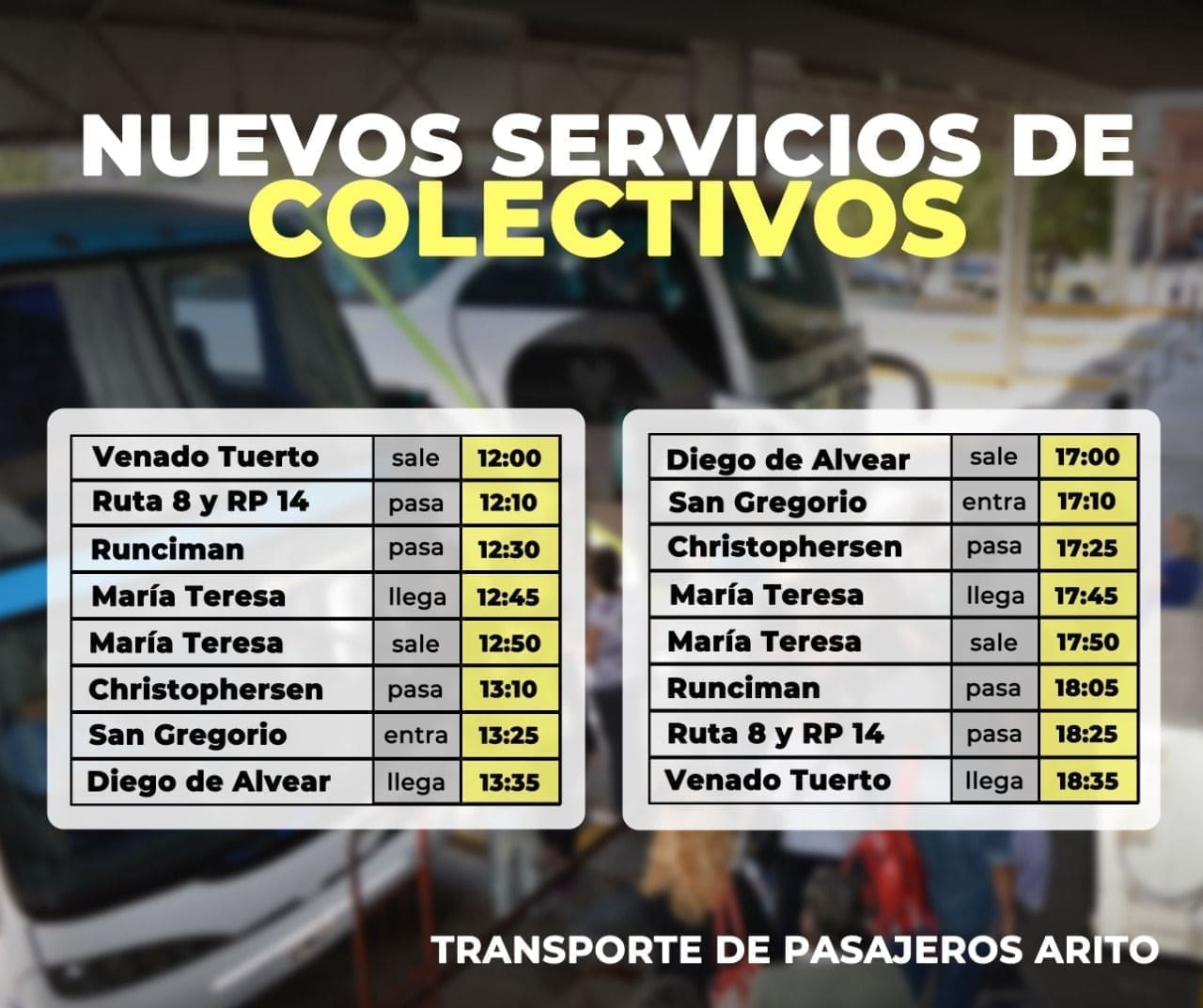 Confirman un nuevo servicio de pasajeros por Ruta 14 hacia Diego de Alvear