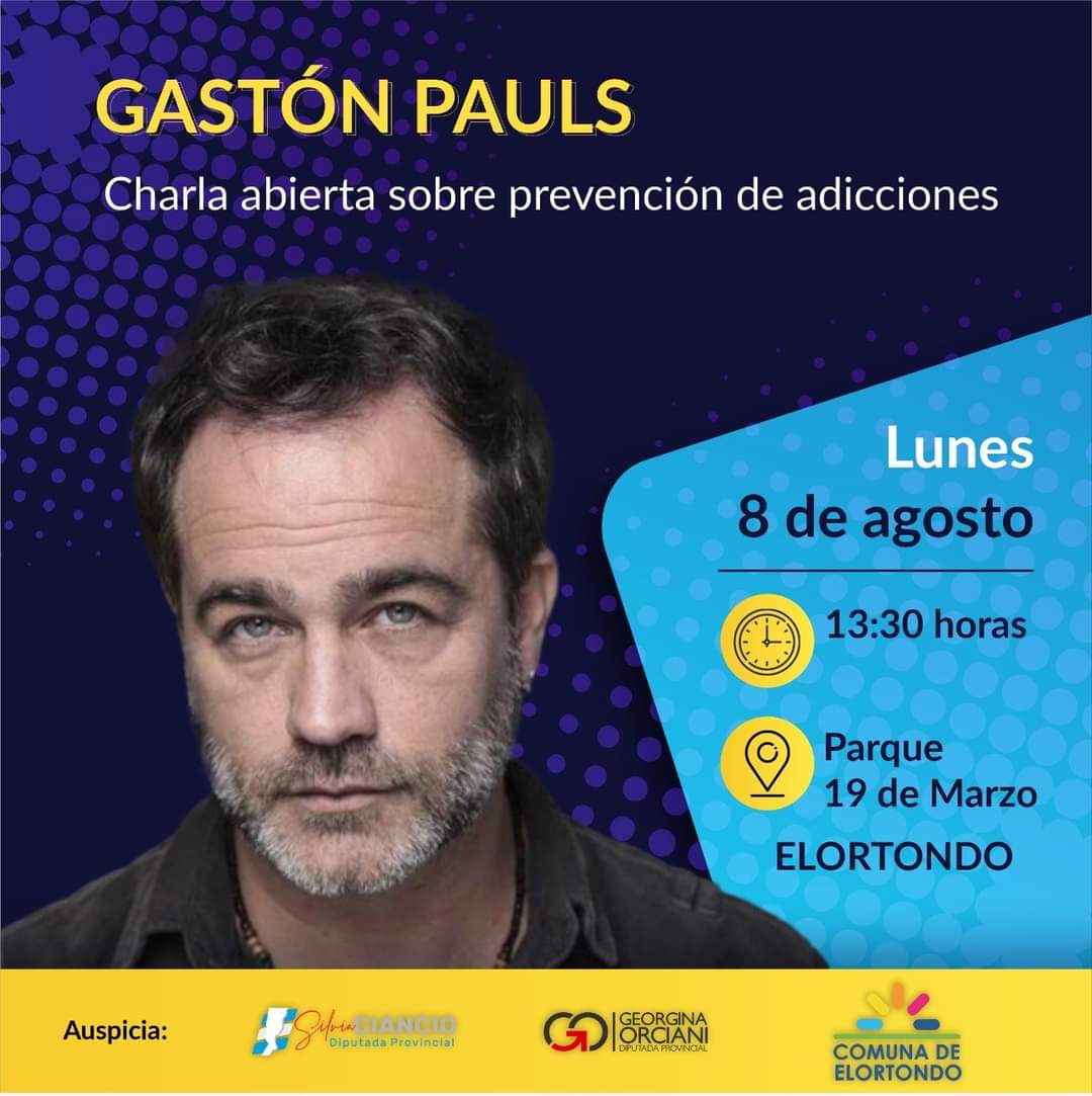 Georgina Orciani y Gastón Pauls promueven la prevención de adicciones en la región Georgina Orciani y Gastón Pauls promueven la prevención de adicciones en la región