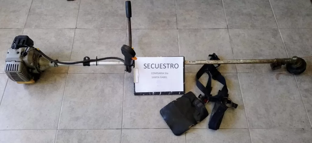 Santa Isabel: Arrestaron a un mujer y recuperaron una motoguadaña robada Santa Isabel: Arrestaron a un mujer y recuperaron una motoguadaña robada