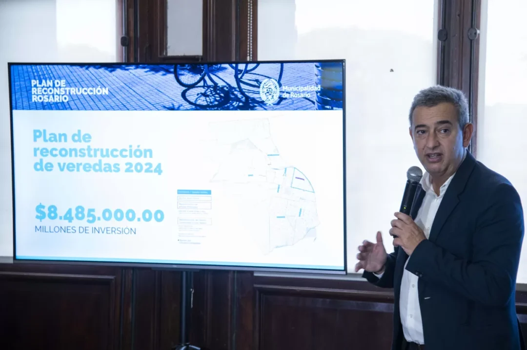 El intendente Javkin presentó un plan intensivo de reparación de veredas en toda la ciudad