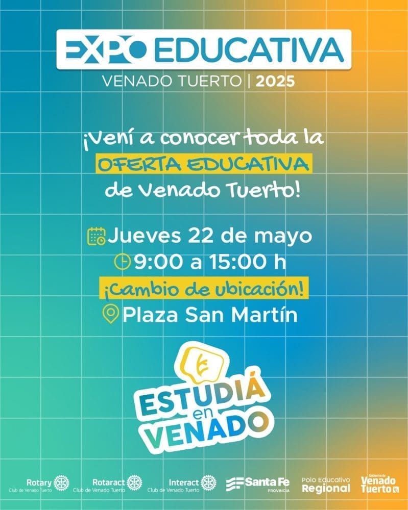 Estudiá en Venado: Llega una nueva ExpoEducativa a la Plaza San Martín Estudiá en Venado: Llega una nueva ExpoEducativa a la Plaza San Martín