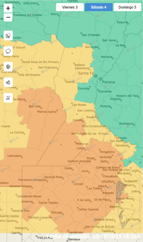 Alerta Naranja: Fuertes tormentas y vientos intensos para este sábado y domingo Alerta Naranja: Fuertes tormentas y vientos intensos para este sábado y domingo
