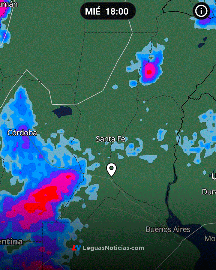 Alerta Amarilla: Tormentas fuertes en el sur y centro de Santa Fe